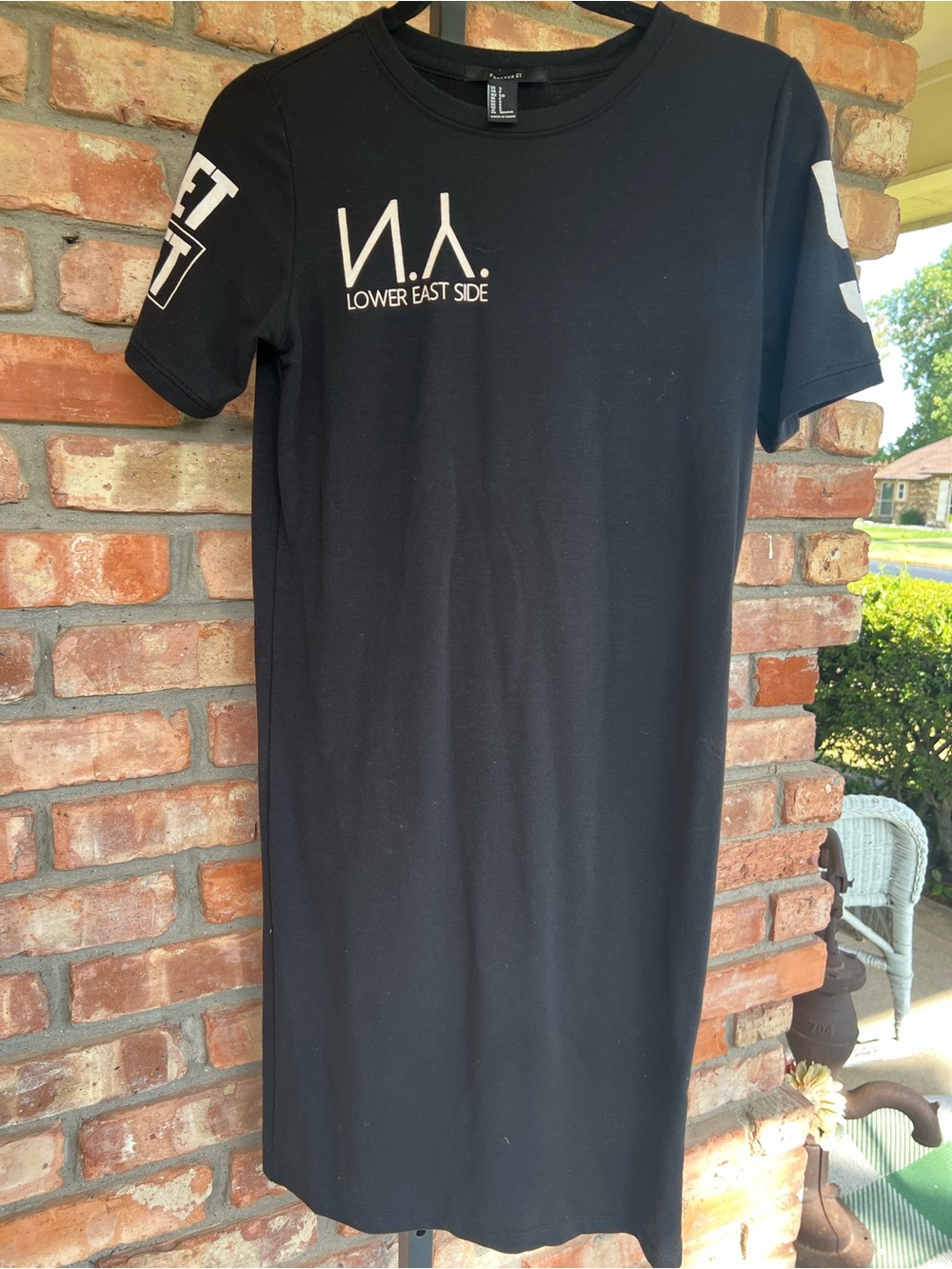 Forever 21 Lower East Side women’s Black Logo T-Shirt Dress size small